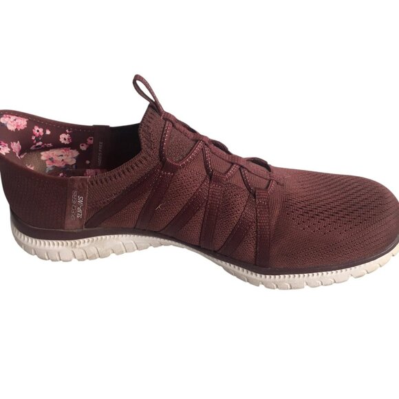 Skechers Shoes Womens Size 8.5 Burgundy Slip-ins Hands Free Air-Cooled 104448 - Picture 7 of 12